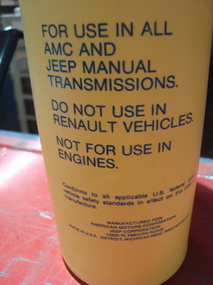 AMC, NOS, Manual Transmission Fluid. Part # 8983000000, Group # 15.210 - Image 4